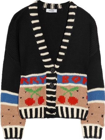 Sonia By Sonia Rykiel Cherry Bomb Chunky-knit Cotton Cardigan - Lyst