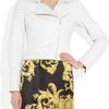 Versace EyeletDetailed Quilted Leather Biker Jacket in White - Lyst