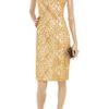 Alexander Mcqueen Embroidered Tulle and Silk Dress in Gold - Lyst
