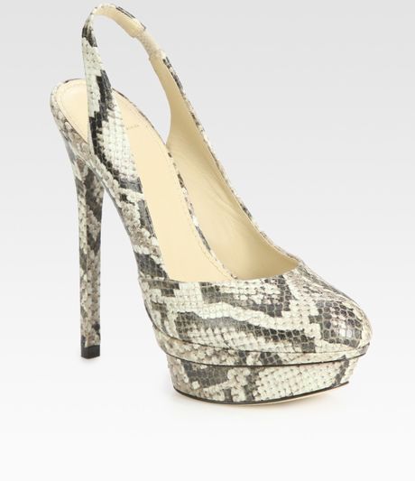 snake print slingbacks