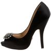 Badgley Mischka Womens Lissa Open Toe Pump in Black (black satin) - Lyst