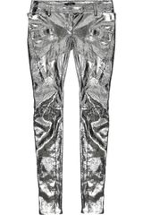 Balmain Metallic Leather Pants