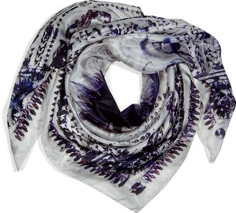 Balmain White Printed Silk Scarf - Lyst