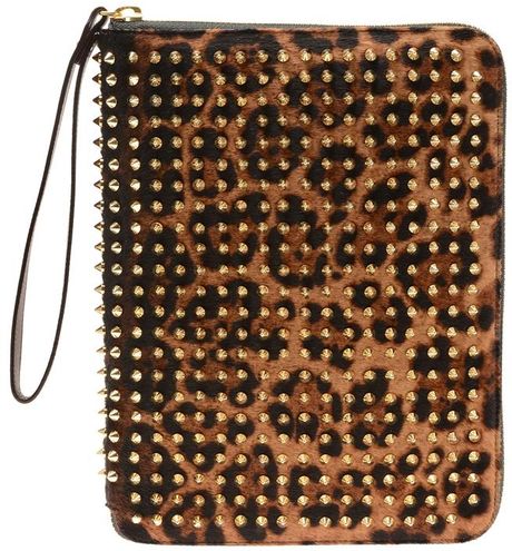 Christian Louboutin Cris Studded Calf Hair Ipad Case in Animal (multi) - Lyst