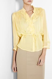 D&G Ruffle Silk Chiffon Blouse - Lyst