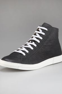 Ferragamo Ok Embossed Hi-top Sneaker - Lyst