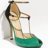 Gucci Chain Strap Mary Jane Sandal in Green (green suede) - Lyst