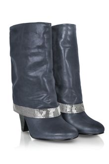 Guess  Blue Fold Over Bootie with Mesh Border - Lyst