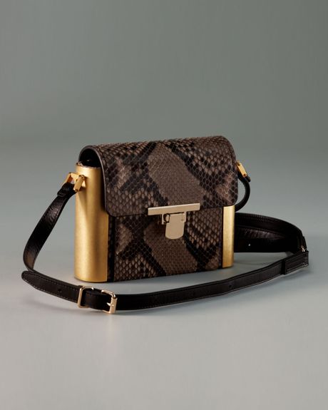 Lanvin Python Camera Bag in Brown (grege) - Lyst