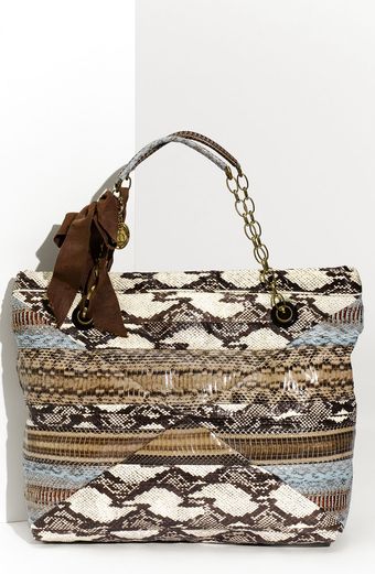 Lanvin Amalia Patchwork Snakeskin Tote - Lyst