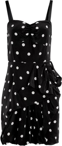 Marc By Marc Jacobs Hot Polka Dot Gathered Waist Silk Dress - Lyst