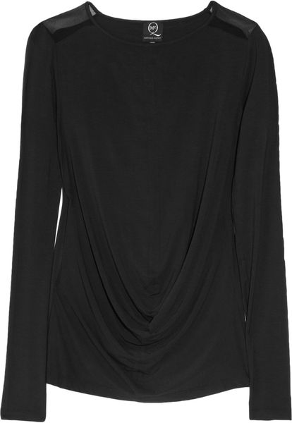 Mcq By Alexander Mcqueen Stretchjersey Top in Black - Lyst