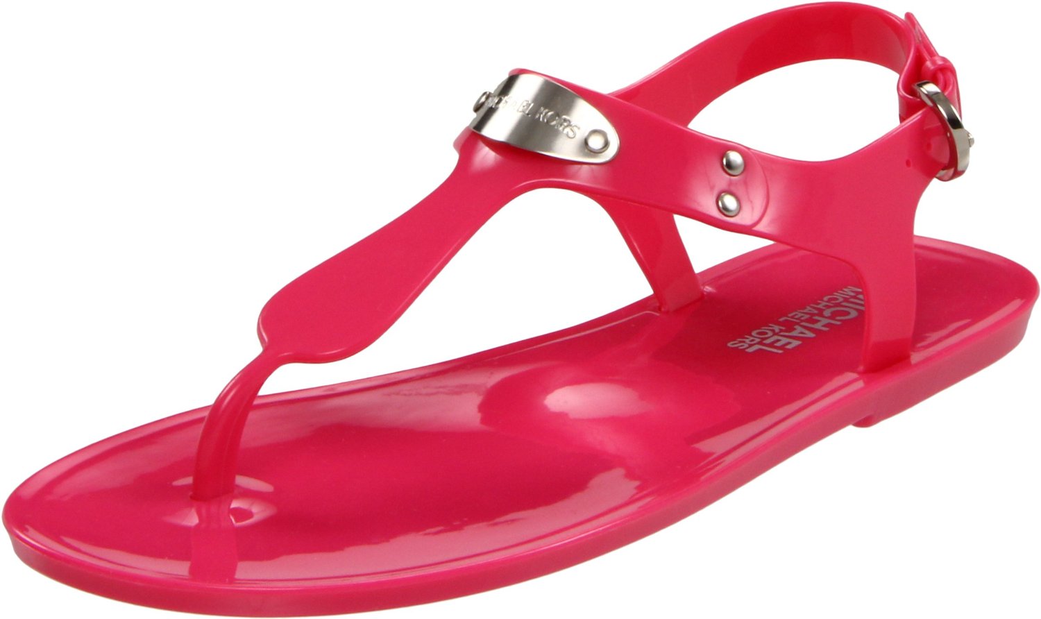 Michael By Michael Kors Michael Michael Kors Womens Plate Jelly Sandal In Pink Electric Pink 0918