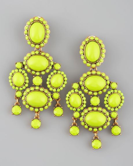 Oscar De La Renta Chartreuse Resin Earrings in Yellow (chartrse) - Lyst