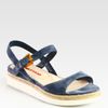 Prada Suede and Microfoam Flat Sandals in Blue - Lyst