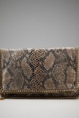 Stella McCartney Fold-Over Snake-Printed Clutch