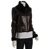 Alice + Olivia Black Croc Embossed Leather Shearling Lined Jacket in Black - Lyst