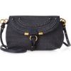 Chloé Marcie Denim and Leather Shoulder Bag in Black (denim) - Lyst
