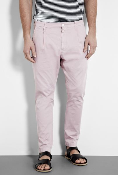 D&g Light Pink Pleat Drop Carrot Chinos in Pink for Men - Lyst