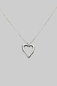 Gucci Sterling Silver Bamboo Heart Necklace - Lyst