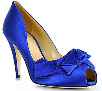  Davie - Cobalt Satin Open Toe Pump 