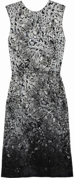 Lanvin Printed Silk-Blend Satin Dress - Lyst