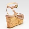 Prada Patent Leather and Cork Ankle Strap Wedge Sandals in Brown (nude) - Lyst