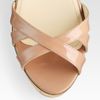 Prada Patent Leather and Cork Ankle Strap Wedge Sandals in Brown (nude) - Lyst