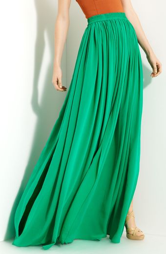 Yigal Azrouel Pleated Silk Crepe Skirt - Lyst