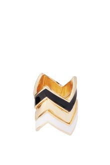 ASOS Collection Asos Pack Of Three Enamel Zig Zag Rings - Lyst