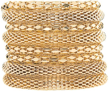Asos Collection Asos Gold Metal Bracelet Pack in Gold - Lyst