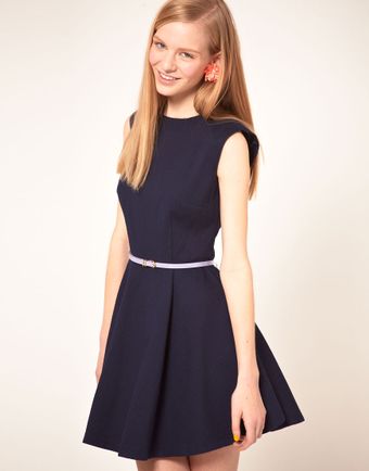 ASOS Collection Asos Pique Dress with Skater Skirt - Lyst