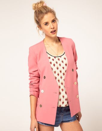 ASOS Collection Asos Double Breasted Blazer with Gold Buttons - Lyst