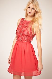 ASOS Collection Asos Skater Dress With Flower Applique - Lyst