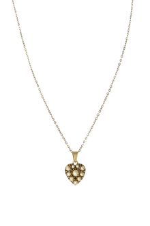 Cath Kidston Antique Brass Cream Heart Pendant Necklace - Lyst