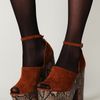 Free People Studio Ltd Platform in Brown (tan suede / beige snake bottom) - Lyst