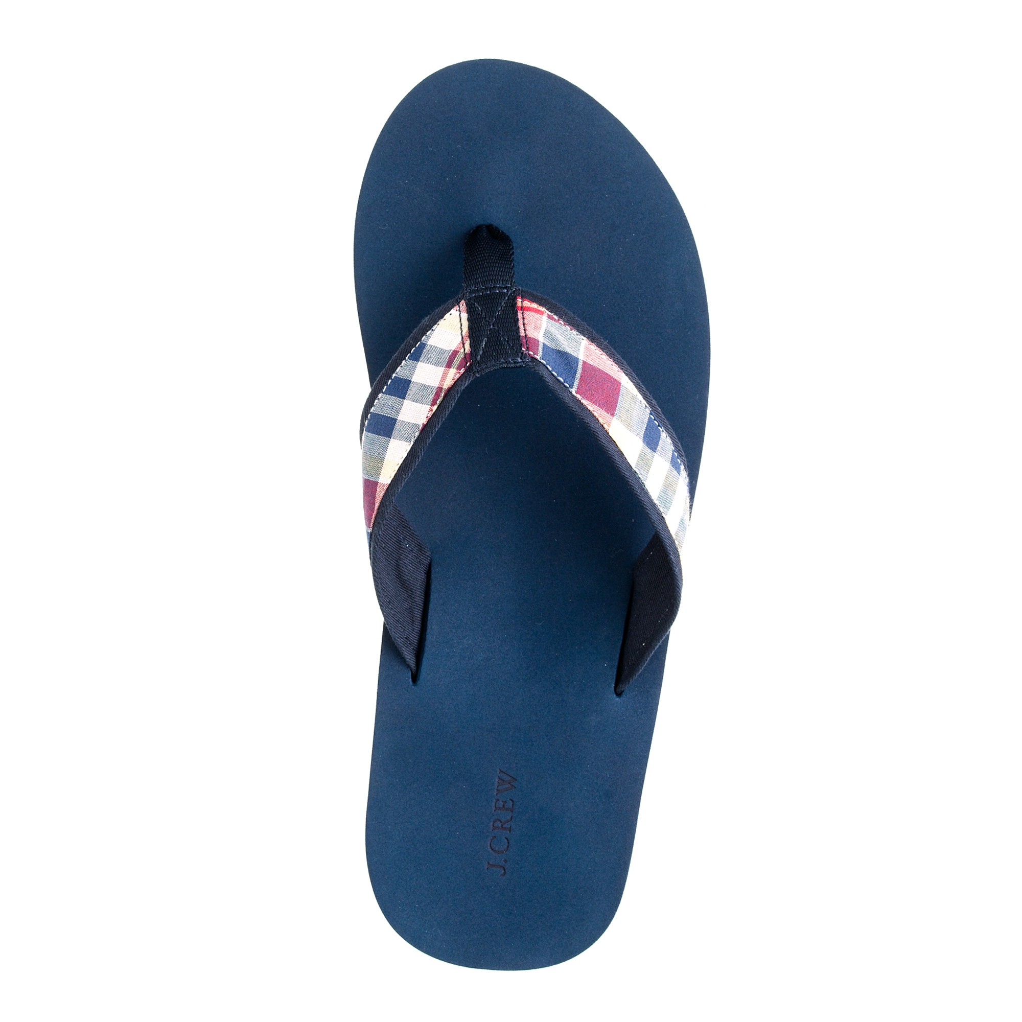 crew Indian Cotton Summer-plaid Flip-flops in Blue for Men (beacon ...