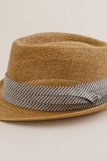 J.Crew Straw Chambray Trilby Hat - Lyst