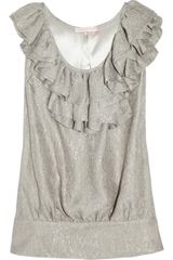 Matthew Williamson Ruffled Jacquard Top