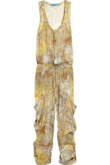 Matthew Williamson Zodiac Printed silk-chiffon jumpsuit - Lyst