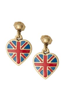 Cath Kidston Antique Brass Tiny Union Jack Drop Earrings - Lyst