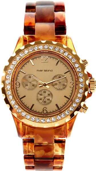 River Island Brown Tortoise Watch in Brown - Lyst