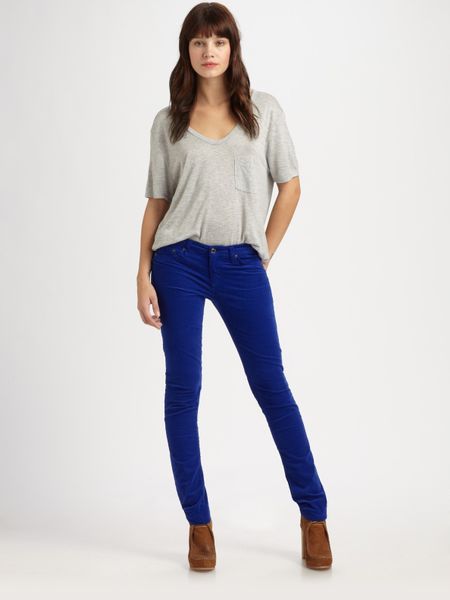 Ag Adriano Goldschmied Corduroy Leggings in Blue (sapphire) - Lyst