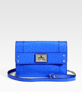 Milly Mini Ostrich-stamped Leather Shoulder Bag - Lyst