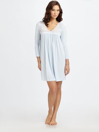 Oscar De La Renta Sleepwear Timeless Elegance Short Gown - Lyst
