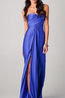 Reem Acra Strapless Ruched Gown - Lyst