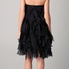 Reem Acra Ruffled Cocktail Dress in Black (ebony) - Lyst