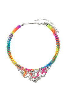 Topshop Rhinestone Thread Necklace - Lyst