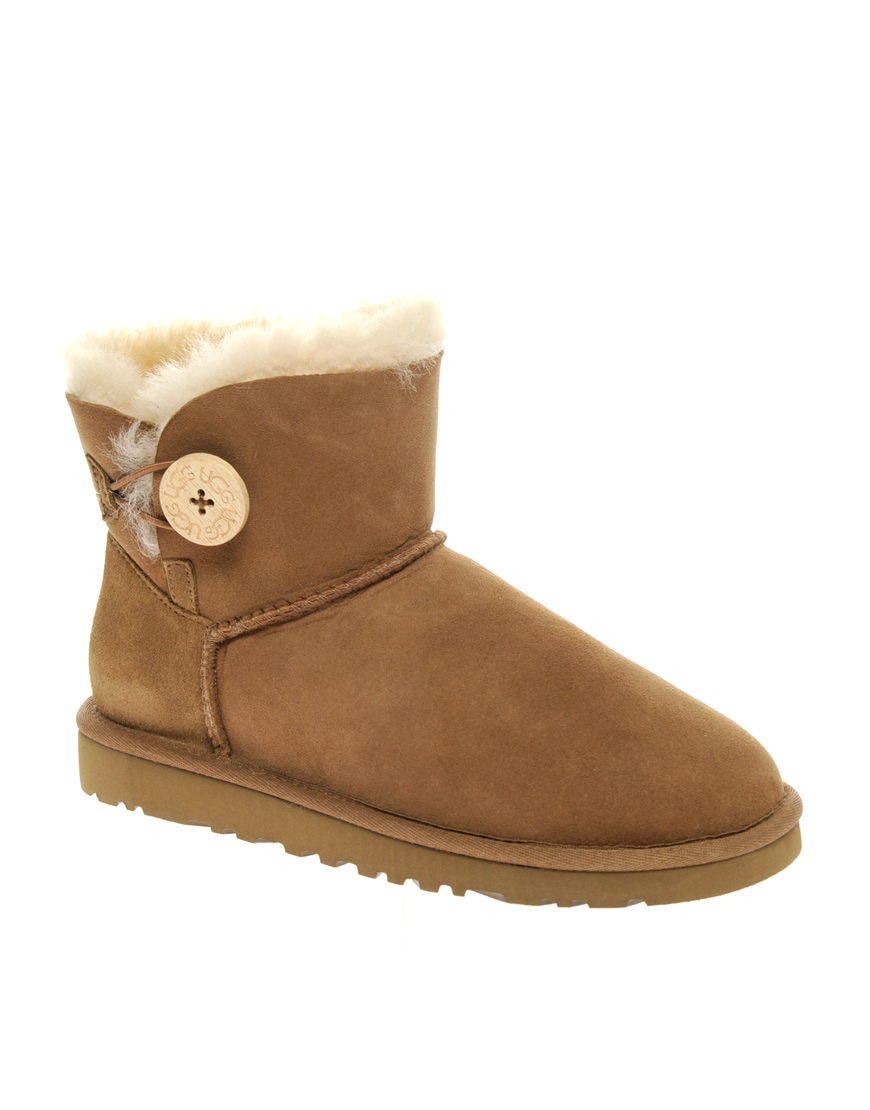 Ugg Australia Suede Bailey Button Boots in Brown (chestnut) | Lyst