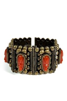 Dannijo Oxidized Brass Plated Barbora Cuff with Cameos - Lyst